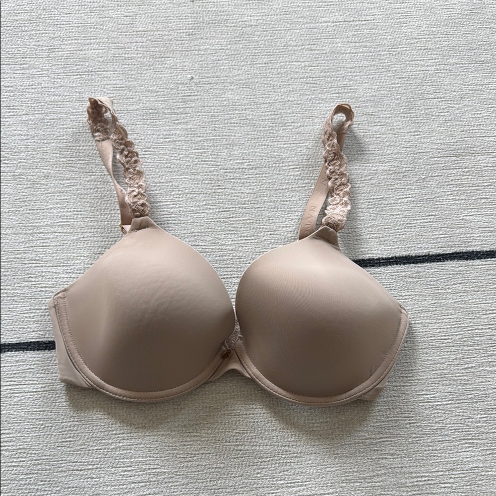 Natori Elegant Lace Trimmed Bra in Tan